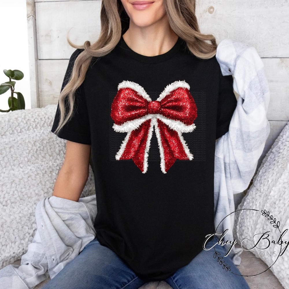 NWT CHRISTMAS RED BOW SHIRT!